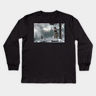 The Howling of the Wind Kids Long Sleeve T-Shirt